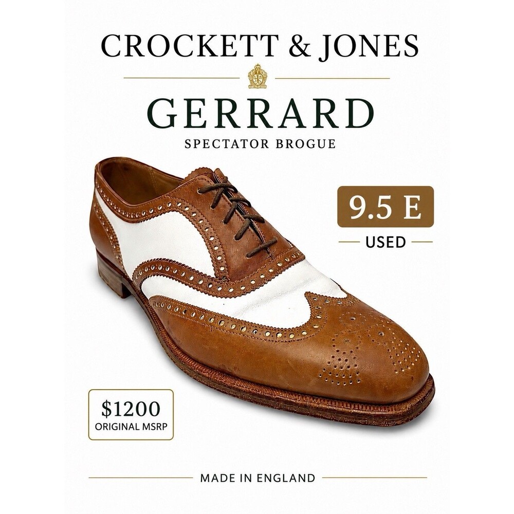 Crockett & Jones Gerrard Spectator Brogue UK 9.5E US 10.5 Made In England EUC
